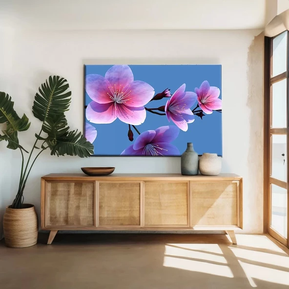 Pembe Çiçekler Kanvas Tablo ürün görseli