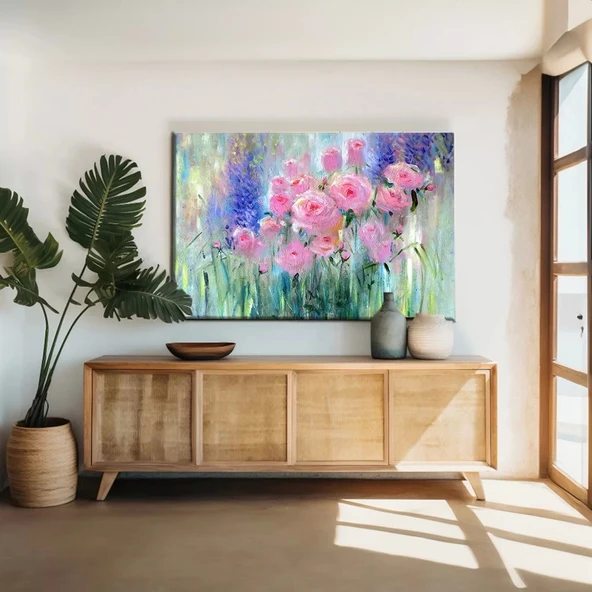 Gül Çiçekler Bahçesi Kanvas Tablo ürün görseli