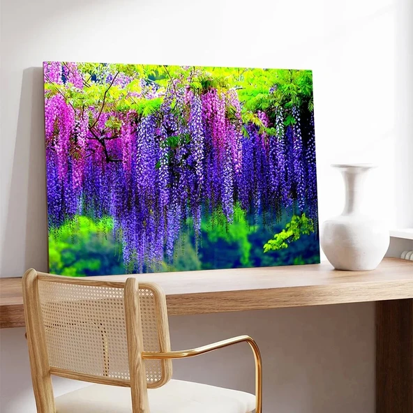 Ağaçtan Sarkan Sümbüller Kanvas Tablo - Resim 3