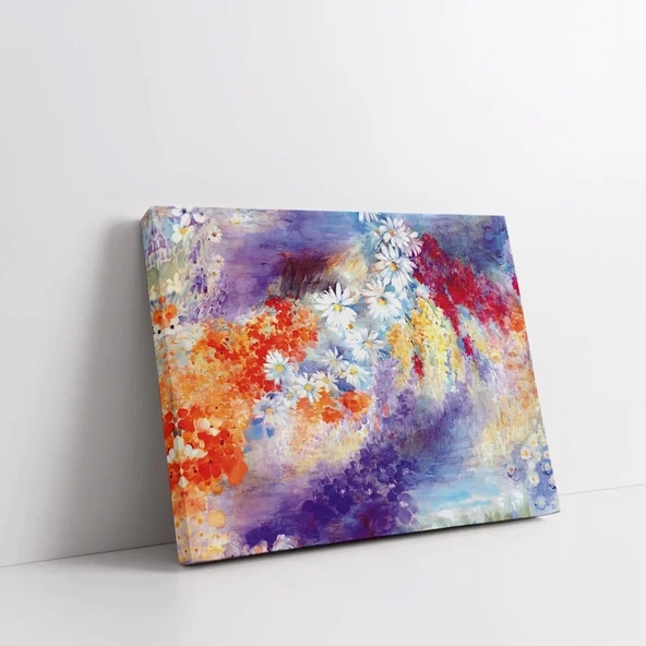 Soyut Rengarenk Çiçekler Kanvas Tablo - Resim 2