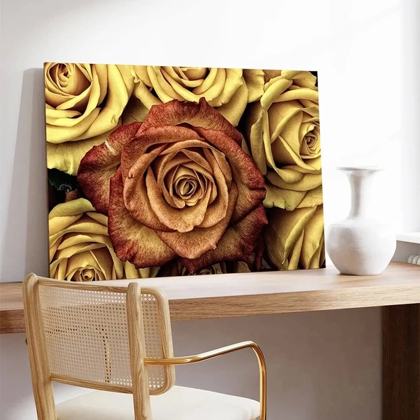 Sarı Gül Kanvas Tablo - Resim 3