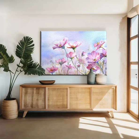 Mor Çiçekler Kanvas Tablo ürün görseli