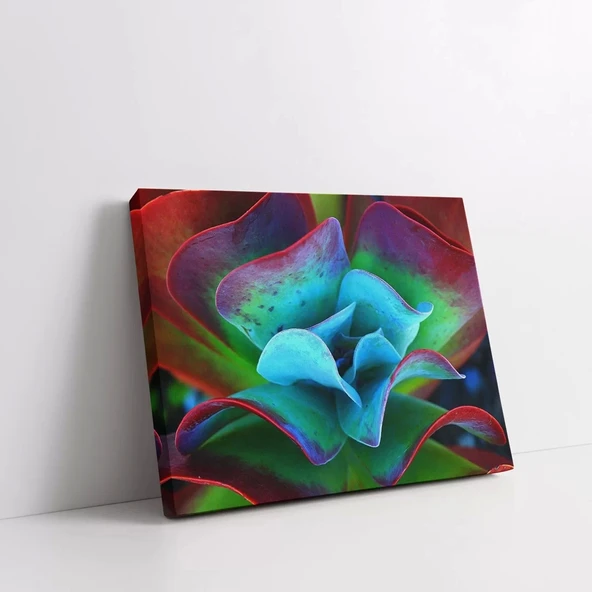 Neon Gül Kanvas Tablo - Resim 2