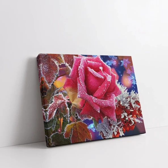 Soyut Pembe Gül Kanvas Tablo - Resim 2