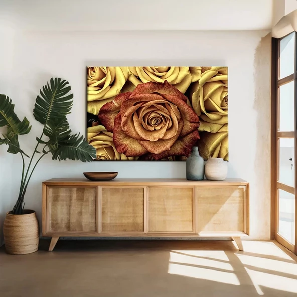 Sarı Gül Kanvas Tablo ürün görseli