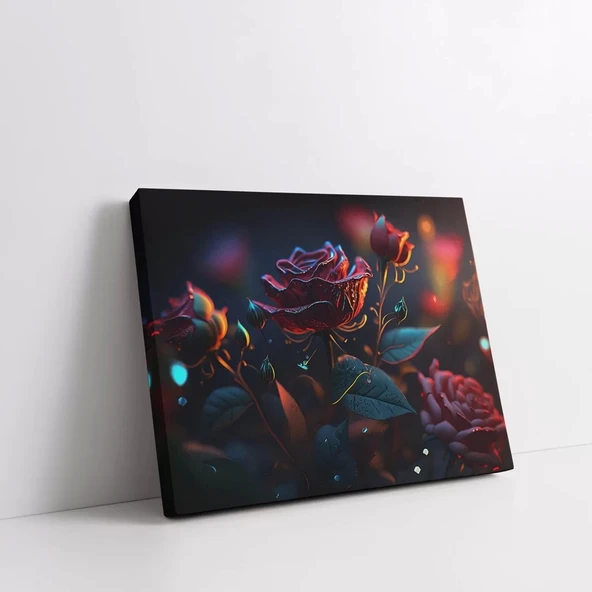 Soyut Gül Çiçeği Kanvas Tablo - Resim 2