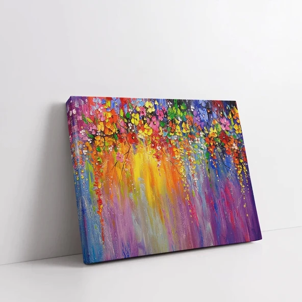 Renk Dolu Çiçekler Kanvas Tablo - Resim 2