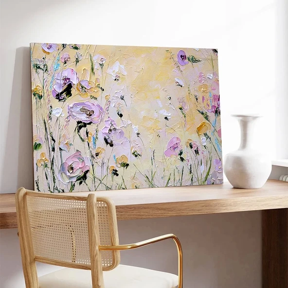 Renkli Çiçekler Kanvas Tablo - Resim 3