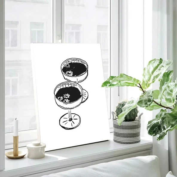 Siyah Kokteyl Kanvas Tablo - Resim 3