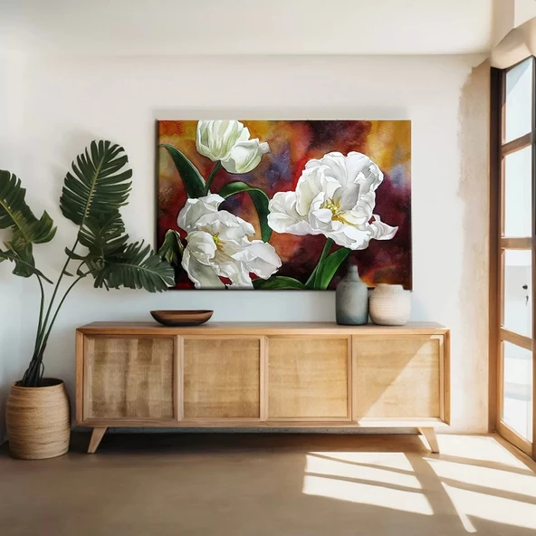 Beyaz Zambaklar Kanvas Tablo ürün görseli