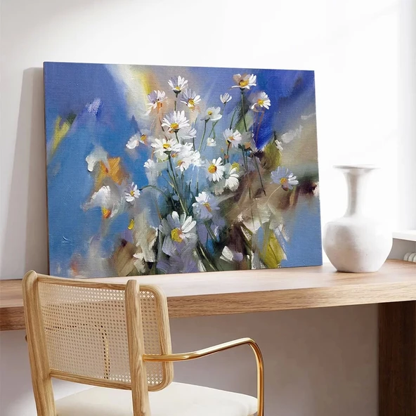 Papatya Tarlası Kanvas Tablo - Resim 3