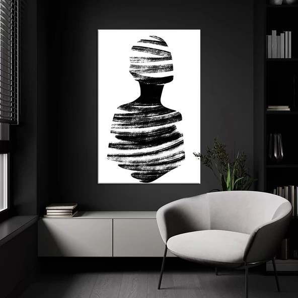 Siyah Beyaz Human Kanvas Tablo ürün görseli