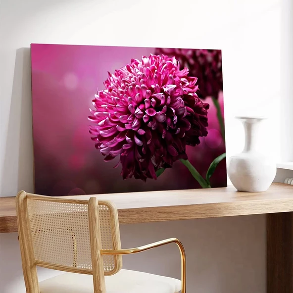 Pembe Çiçek Kanvas Tablo - Resim 3