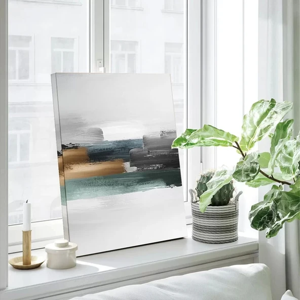 Çizgili Renkli Kanvas Tablo - Resim 3