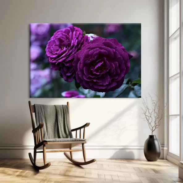 Mor Çiçek Kanvas Tablo - Resim 3