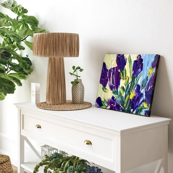 Mor Çiçek Kanvas Tablo ürün görseli