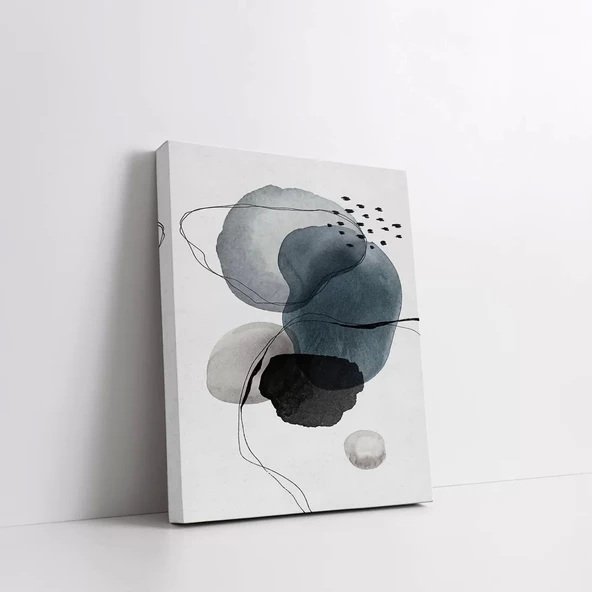 Suluboya Mavi Desenli Kanvas Tablo - Resim 2