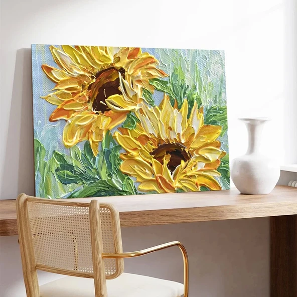 Ay Çiçeği Kanvas Tablo - Resim 3