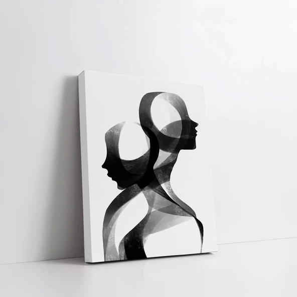Siyah Beyaz Heykel Kanvas Tablo - Resim 2