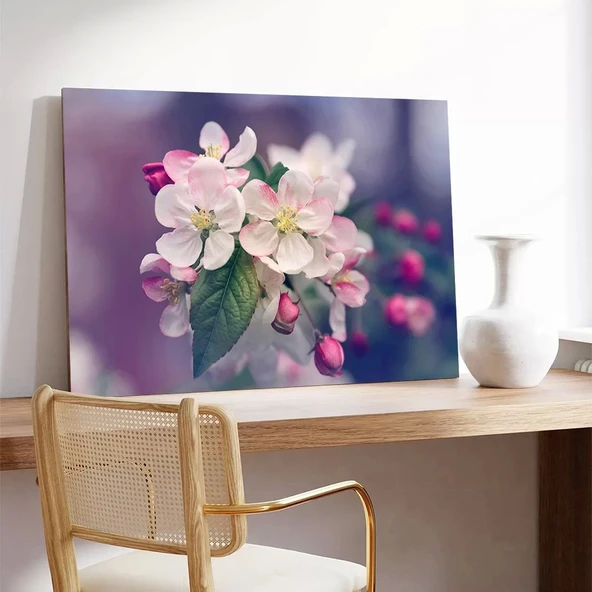 Elma Ağacı Çiçeği Kanvas Tablo - Resim 3