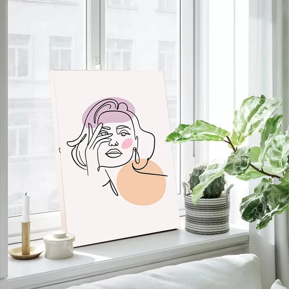 Siyah Kadın Çizim Kanvas Tablo - Resim 2