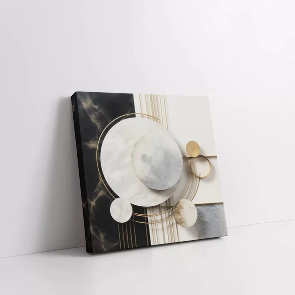 Modern Geometri Kanvas Tablo - Resim 3