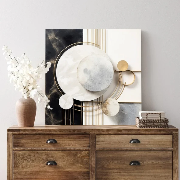 Modern Geometri Kanvas Tablo - Resim 2