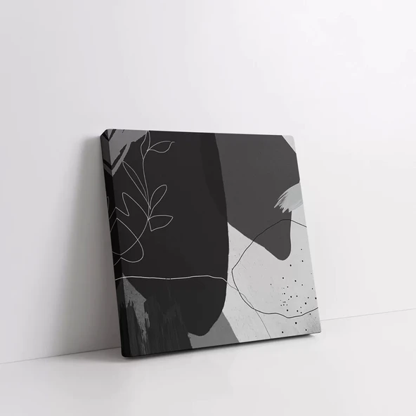 Çizgi Desenli Antrasit Kanvas Tablo - Resim 3