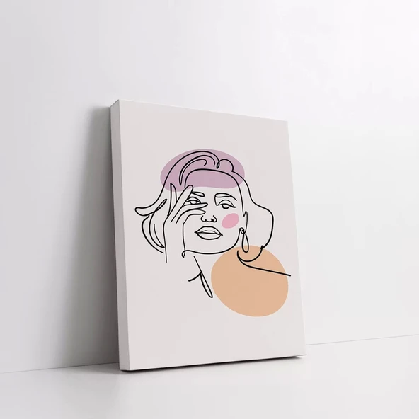 Siyah Kadın Çizim Kanvas Tablo - Resim 3