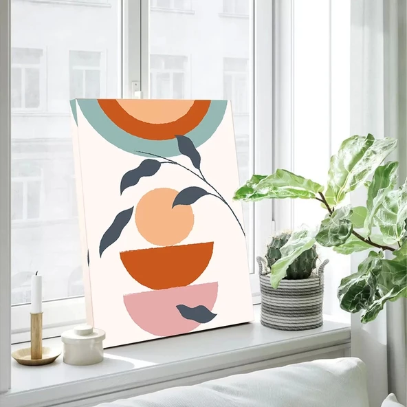 Botanik Baskılı Yapraklı Kanvas Tablo - Resim 2