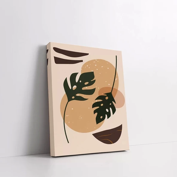 İkili Yaprak Desenli Kanvas Tablo - Resim 3