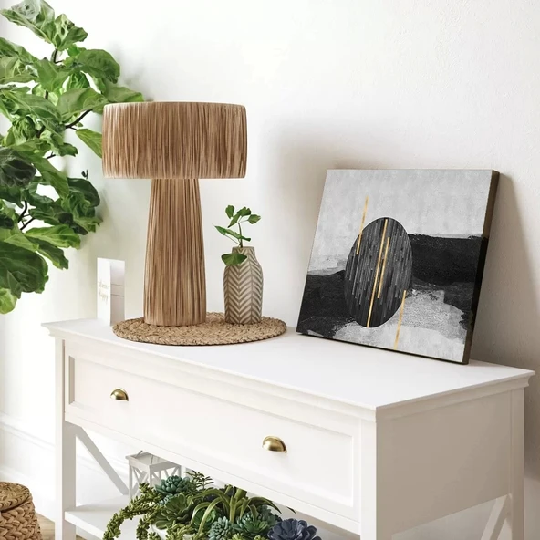 Siyah Altın Daire Kanvas Tablo - Resim 2