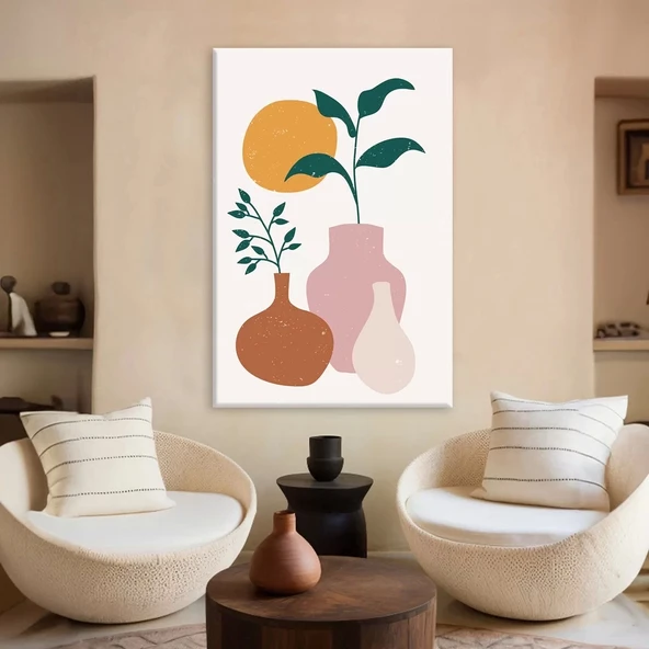 Saksı Bitkileri Renkli Kanvas Tablo ürün görseli