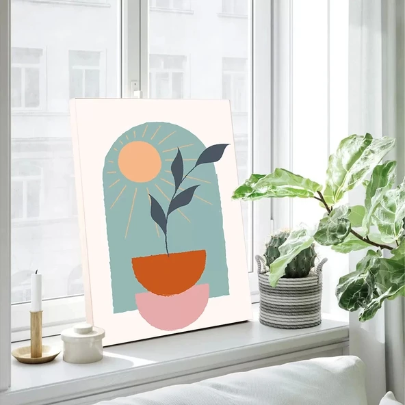 Yaprak Desenli Kanvas Tablo - Resim 2