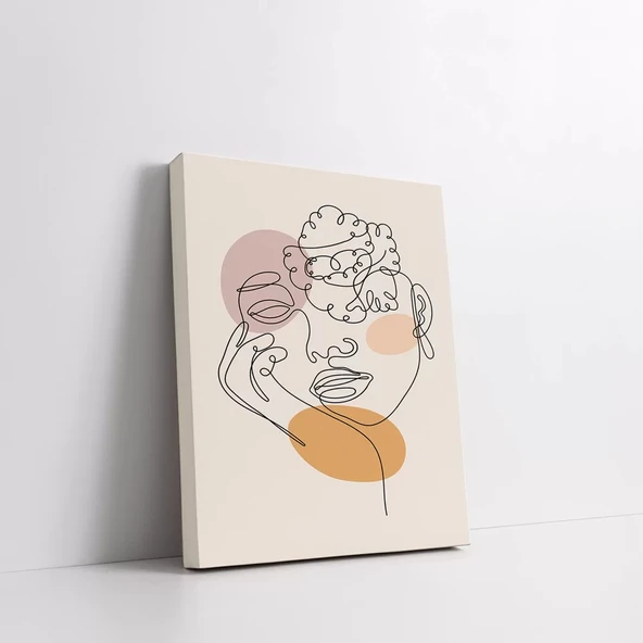 Kadın Çizgili Kanvas Tablo - Resim 3
