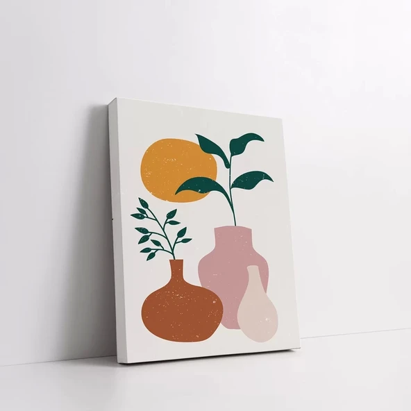 Saksı Bitkileri Renkli Kanvas Tablo - Resim 3