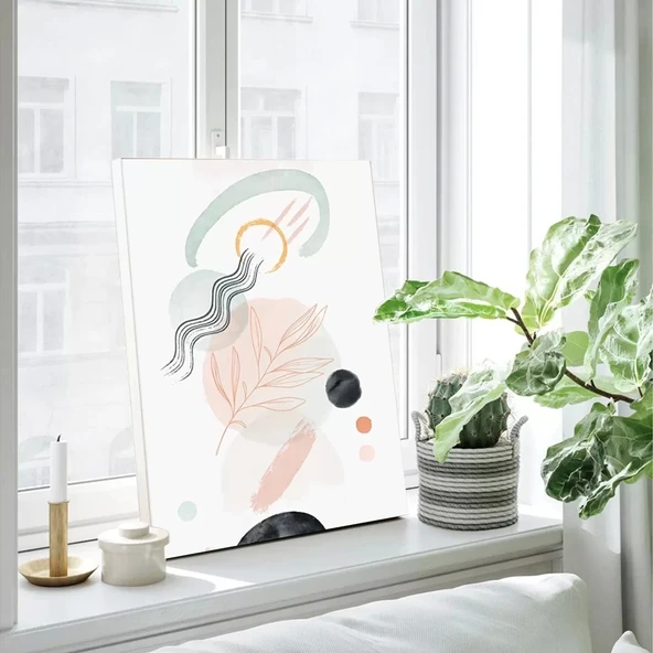 Işıltılı Geometrik Desenli Kanvas Tablo - Resim 2