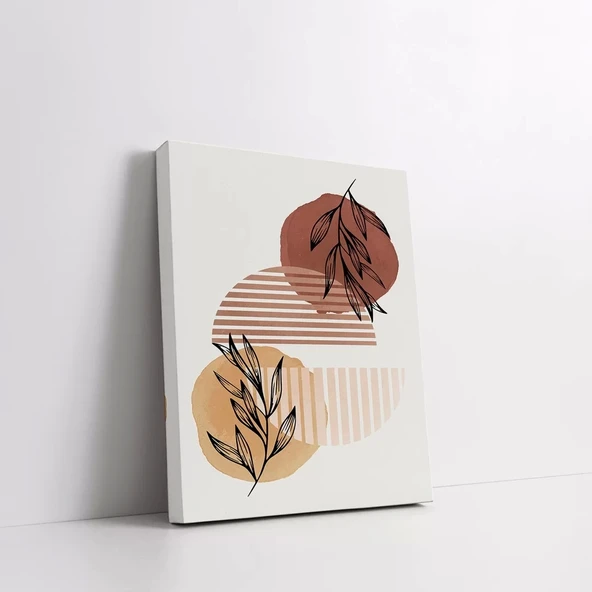 Geometrik Çiçek Desenli Kanvas Tablo - Resim 3