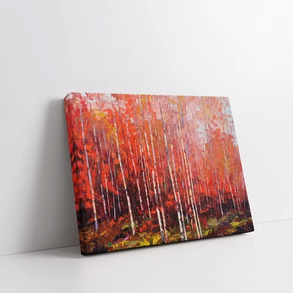 Sonbahar Ormanı Yangını Kanvas Tablo - Resim 2