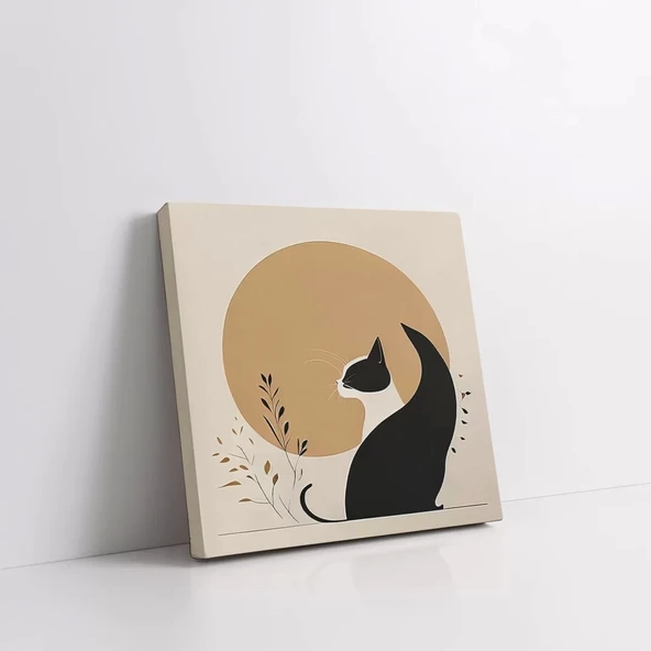 Kedili Daire Kanvas Tablo - Resim 3