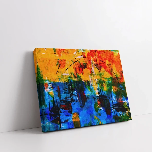 Soyut Renkler Harmanı Kanvas Tablo - Resim 2
