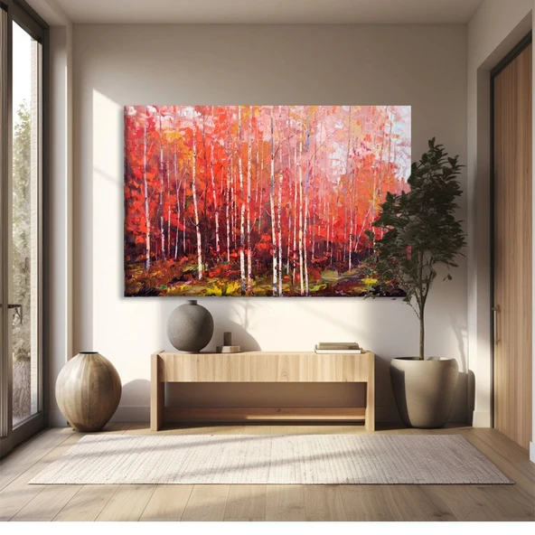 Sonbahar Ormanı Yangını Kanvas Tablo ürün görseli