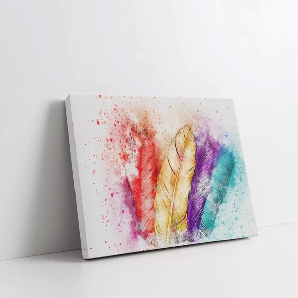Renkli Tüyler Kanvas Tablo - Resim 2