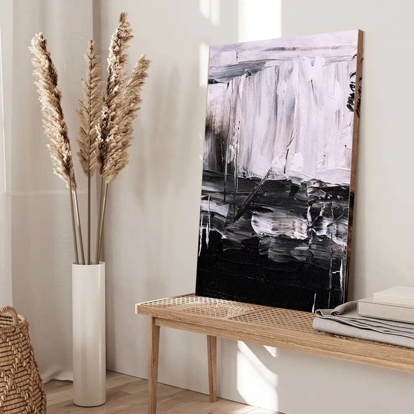 Beyazdan Siyaha Kanvas Tablo - Resim 3