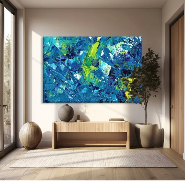 Mavi Yaprak Dökümü Kanvas Tablo ürün görseli