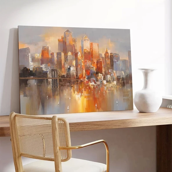 Şehir Işıkları Kanvas Tablo - Resim 3