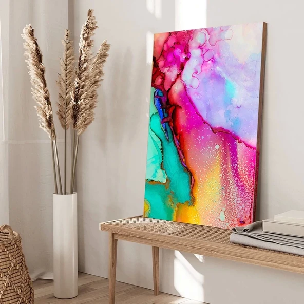 Renklerin Sıvı Dansı Kanvas Tablo - Resim 3