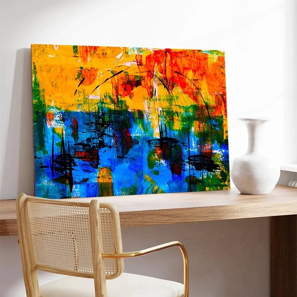 Soyut Renkler Harmanı Kanvas Tablo - Resim 3