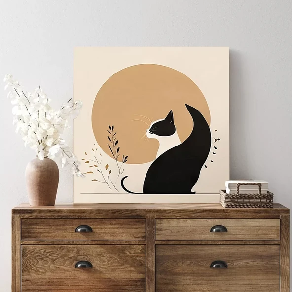 Kedili Daire Kanvas Tablo - Resim 2