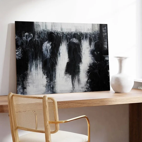 Siyah Beyazın Derinliği Kanvas Tablo - Resim 3